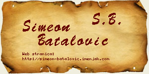 Simeon Batalović vizit kartica